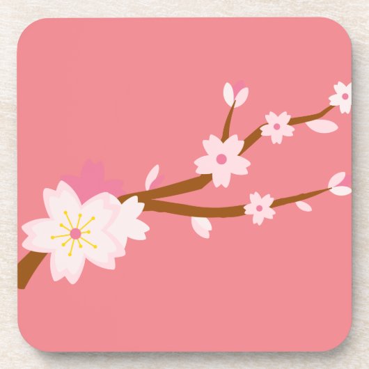 Blush roze Sakura CHerry Blossom Japans Bier Onderzetter (Voorkant)