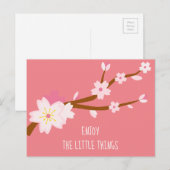 Blush roze Sakura Cherry Blossom Japans Briefkaart (Voorkant / Achterkant)