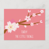 Blush roze Sakura Cherry Blossom Japans Briefkaart (Voorkant)