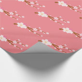 Blush roze Sakura CHerry Blossom Japans Cadeaupapier (Hoek)