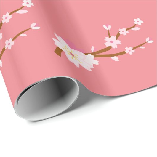 Blush roze Sakura CHerry Blossom Japans Cadeaupapier (Rol Hoek)