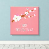 Blush roze Sakura Cherry Blossom Japans Canvas Afdruk (Insitu (Houten vloer))