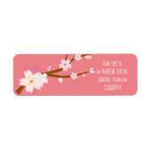 Blush roze Sakura CHerry Blossom Japans Etiket (Voorkant)