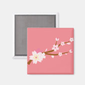 Blush roze Sakura CHerry Blossom Japans Magneet (Voorkant / Achterkant)