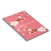Blush roze Sakura CHerry Blossom Japans Notitieboek (Rechterzijde)