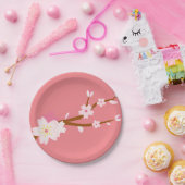 Blush roze Sakura CHerry Blossom Japans Papieren Bordje (Feest)
