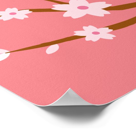Blush roze Sakura Cherry Blossom Japans Poster (Hoek)