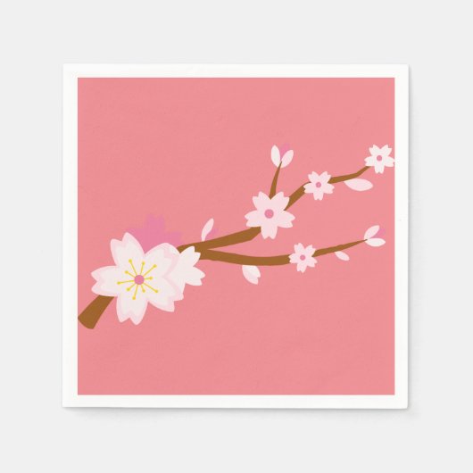 Blush roze Sakura CHerry Blossom Japans Servet (Voorkant)