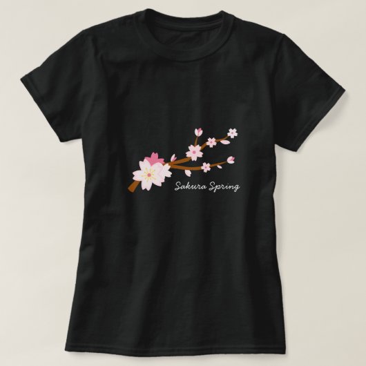 Blush roze Sakura Cherry Blossom Japans T-shirt (Design voorkant)