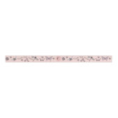 Blush Roze & Salie Girly Insect Monogram Grosgrain Lint (Voorkant)