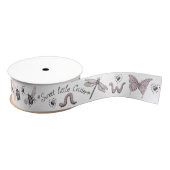 Blush Roze & Salie Girly Insect Monogram Grosgrain Lint (Spoel)