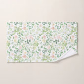 Blush Roze Salie Groen Bloemen Groen Waterverf Bad Handdoek (Handdoek)