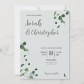 Blush roze salie groene bladeren botanische eucaly kaart (Achterkant)