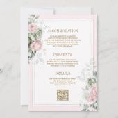 Blush roze salie groene bloem alles in een bruilof kaart (Achterkant)
