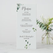 Blush Roze Salie Groene Eucalyptus bladeren Menu (Staand voorkant)