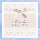 Blush Roze Satijn Bow Wit Kant Vrijgezellenfeest Servet