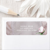 Blush roze satijnbow & Roos Romantische bruiloft Etiket (Insitu)