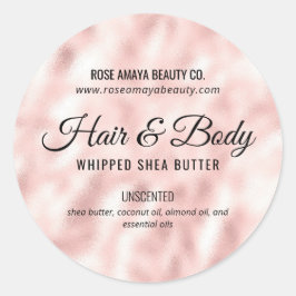 Blush Roze satin Elegant Beauty Bath Product Label