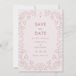 Blush roze Save the Date
