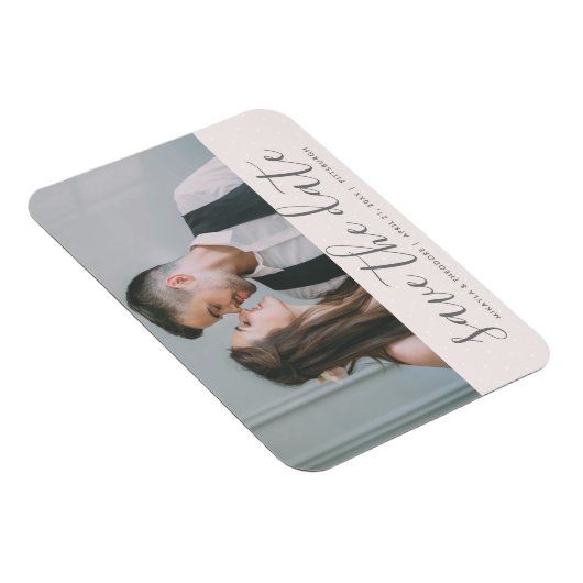 Blush Roze Save the Date Weddenfoto Magneet (Rechterzijde)