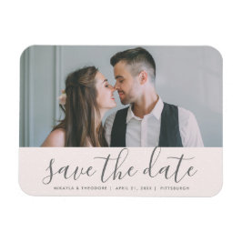 Blush Roze Save the Date Weddenfoto Magneet