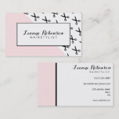 Blush roze schaar visitekaartje (Voorkant / Achterkant)