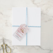 Blush roze schattig teddybeer wolk negen meisje cadeaulabel (Met Touw)