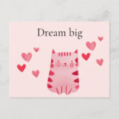Blush roze Schattige Cat Hearts Briefkaart (Voorkant)