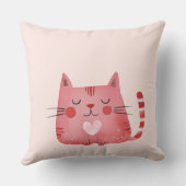 Blush roze Schattige Cat Hearts Kussen (Achterkant)