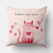 Blush roze Schattige Cat Hearts Kussen (Voorkant)