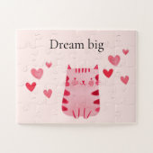 Blush roze Schattige Cat Hearts Legpuzzel (Horizontaal)