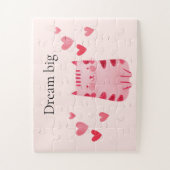 Blush roze Schattige Cat Hearts Legpuzzel (Verticaal)