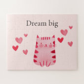 Blush roze Schattige Cat Hearts Legpuzzel (Horizontaal)