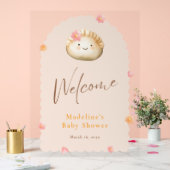 Blush Roze Schattige Dumpling Baby Meisje Douche W Acryl Bord (Huwelijk)