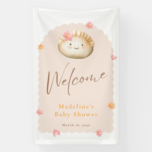 Blush Roze Schattige Dumpling Baby Meisje Douche W Spandoek (Verticaal)