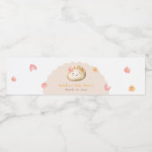 Blush Roze Schattige Dumpling Baby Meisje Douche Waterfles Etiket (Enkel label)