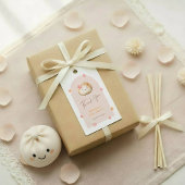 Blush roze Schattige Dumpling Baby shower Dank u Cadeaulabel