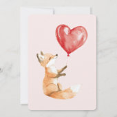 Blush Roze Schattige Woodland Fox Red Hearts Verja Kaart (Achterkant)