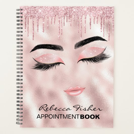 Blush roze schijven Lashes Appointment Planner Boo (Voorkant)