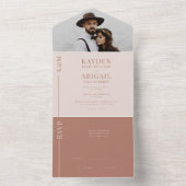 Blush Roze schone lijn bruiloft uitnodiging (Binnen)