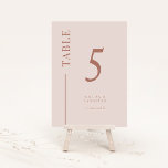 Blush Roze Schone Lijn Trouwtafel Nummer Kaart<br><div class="desc">Eenvoudig en modern huwelijkstafelnummer met een lijn aan de zijkant. De kleur is blauw roze.</div>