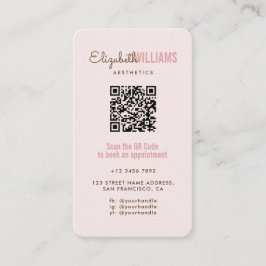 Blush Roze Schoonheid Esthetiek QR Code Loyaliteit Visitekaartje