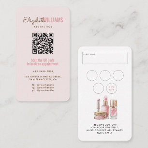 Blush Roze Schoonheid Esthetiek QR Code Loyaliteit Visitekaartje