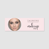 Blush Roze Schoonheid Professionele MUA-foto  Naamplaatje (Voorkant)