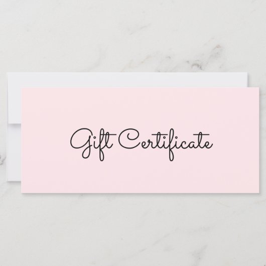 Blush roze schoonheidscadeaubon voor bedrijven (Voorkant)