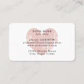 Blush roze schoonheidskaart visitekaartje (Achterkant)