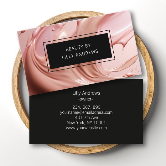 Blush Roze Schoonheidssalon Visitekaartje