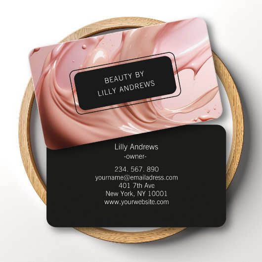 Blush Roze Schoonheidssalon Visitekaartje