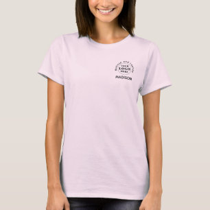 Blush Roze Schrift Logo Make-up Staf T-shirt