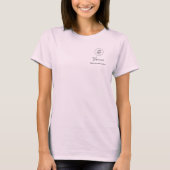 Blush Roze Schrift Logo Make-up Staf T-shirt (Voorkant)